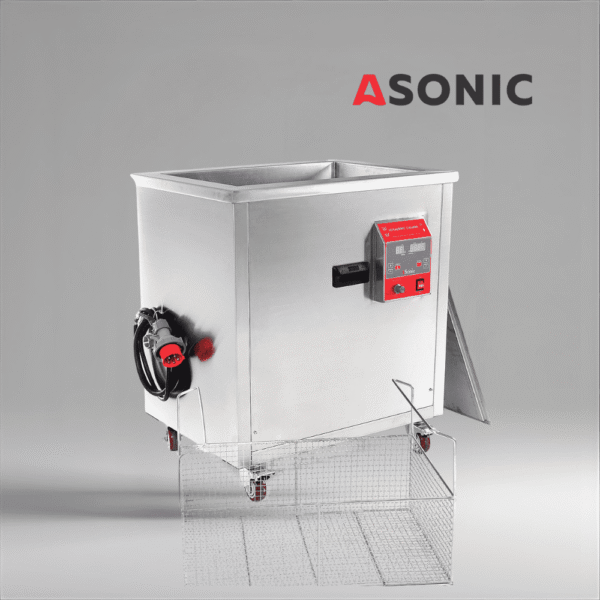 ASONIC IND-1000 ултразвукова баня, издръжлива система от неръждаема стомана за тежко почистване във фабрики и работилници.