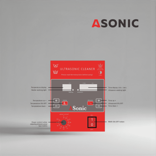 ASONIC IND-1000 индустриален ултразвуков почистващ апарат с голям резервоар за дълбоко почистване на машини и компоненти.