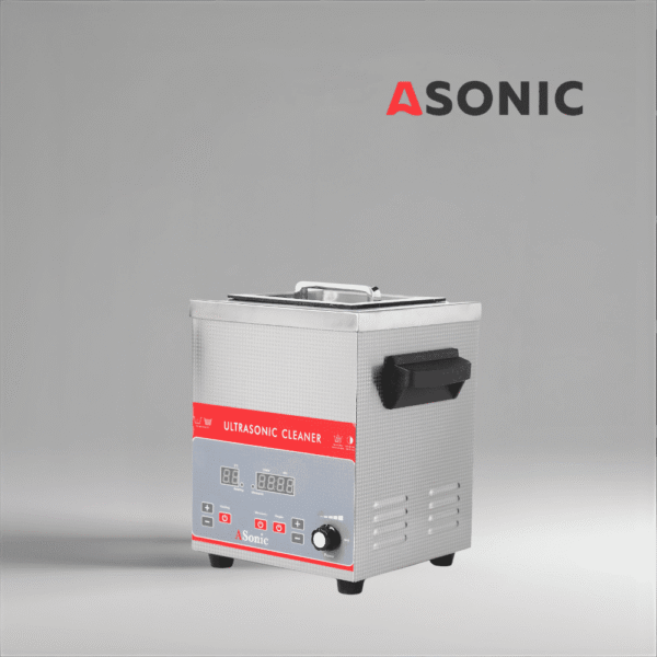 ASONIC IND-30 компактна ултразвукова вана с резервоар от неръждаема стомана, предназначена за работилници и стоматологични клиники.