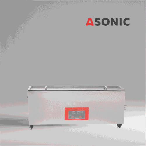 ASONIC 30L промишлен ултразвуков почистващ уред със затворен капак от неръждаема стомана за професионално почистване при тежки условия.