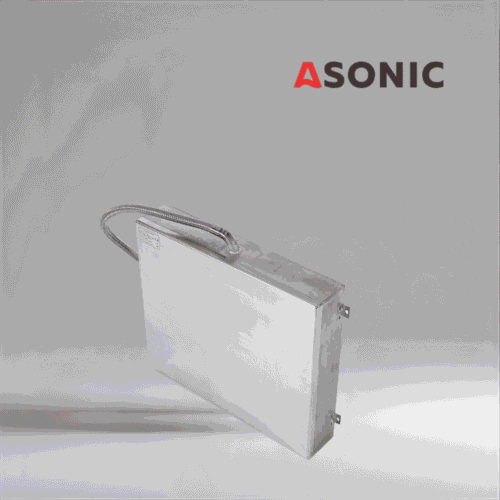 ASONIC IND-PLATE ултразвуков плосък преобразувател, издръжлива конструкция от неръждаема стомана за индустриални ултразвукови почистващи приложения.