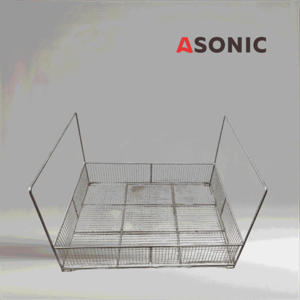 ASONIC IND-1000 кошница-1 Кошница за ултразвуков почистващ апарат ASONIC IND-1000 – издръжлива неръждаема стомана