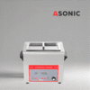 ASONIC IND-40 професионален ултразвуков резервоар, преносим и надежден за ежедневни задачи по прецизно почистване.
