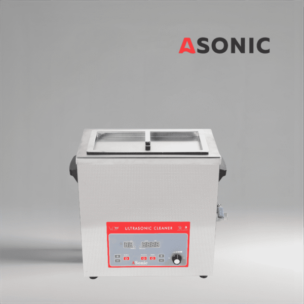 ASONIC IND-80 ултразвуков почистващ уред от неръждаема стомана, създаден за прецизно почистване на деликатни предмети.
