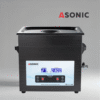 ASONIC MED 10L ултразвуков почистващ апарат с капак – медицинска серия ASONIC MED 10L черен ултразвуков почистващ уред със затворен капак за почистване на големи медицински инструменти.
