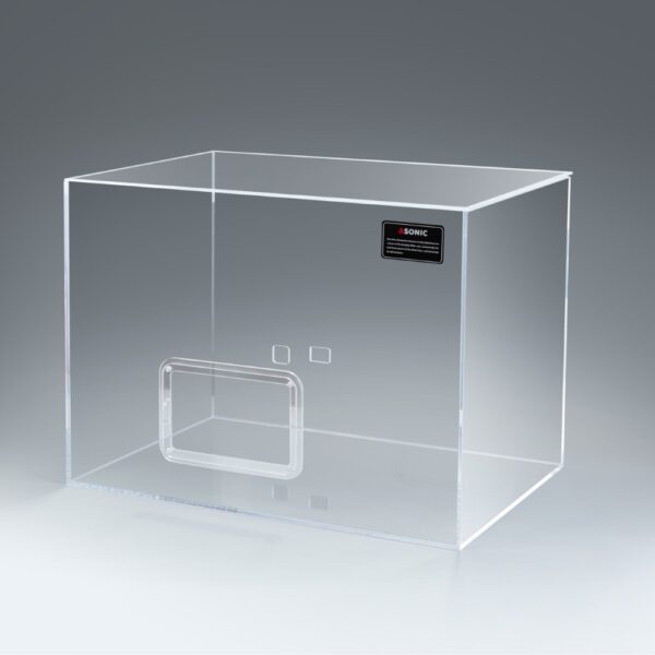 ASONIC безшумна кутия за 10L ултразвуков почистващ апарат Безшумна кутия ASONIC за 10-литрови ултразвукови почистващи уреди, продавана отделно или заедно с ултразвуковия почистващ уред.