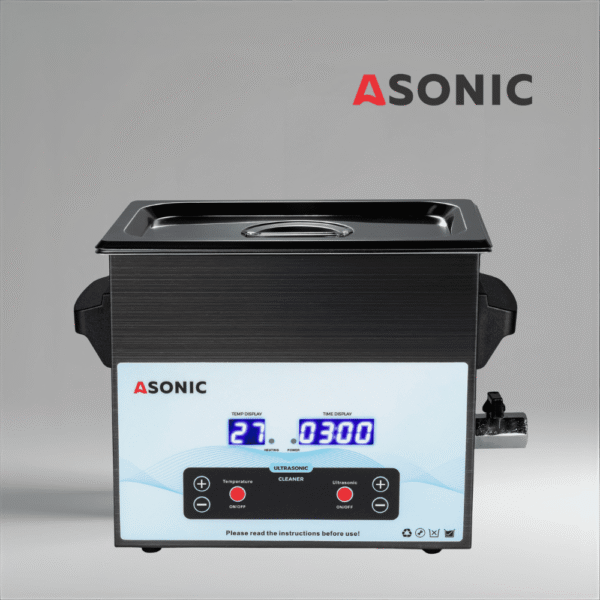 ASONIC MED 3L ултразвуков почистващ апарат с капак – Медицинска серия Черно ASONIC MED 3L ултразвуков почистващ апарат с капак от неръждаема стомана за почистване на медицински и стоматологични инструменти.