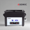 ASONIC MED 5L ултразвуков почистващ апарат с капак – медицинска серия ASONIC MED 5L ултразвукова почистваща машина в черно с затворен капак за професионална медицинска употреба.