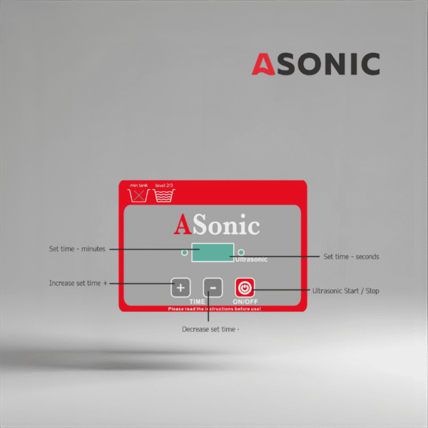 ASONIC PRO-08 ултразвуков почистващ апарат, малко устройство с честота 40 kHz за бижута, монети и домакински аксесоари.