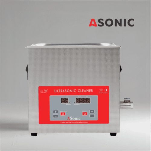 ASONIC PRO 10L ултразвуков почистващ уред от неръждаема стомана със затворен капак за полупрофесионална употреба.