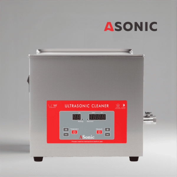 ASONIC PRO 15 L ултразвукова почистваща машина от неръждаема стомана със затворен капак за големи полупрофесионални почистващи задачи.