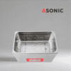 Индустриален ултразвуков почистващ уред ASONIC 29L със затворен капак от неръждаема стомана за професионално почистване при тежки условия.