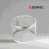 ASONIC кръгла кошница от неръждаема стомана Ø75mm за ултразвукови вани, компактен аксесоар за прецизно почистване.